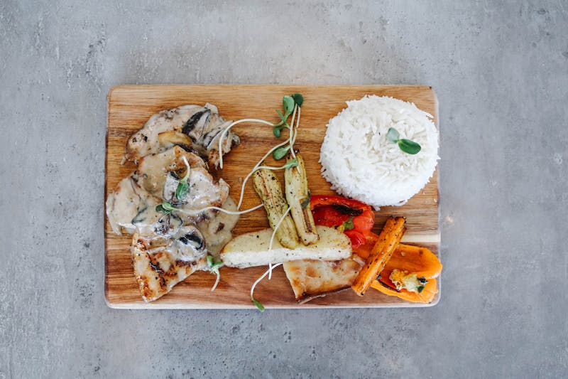 Grilled chicken with roasted vegetables
