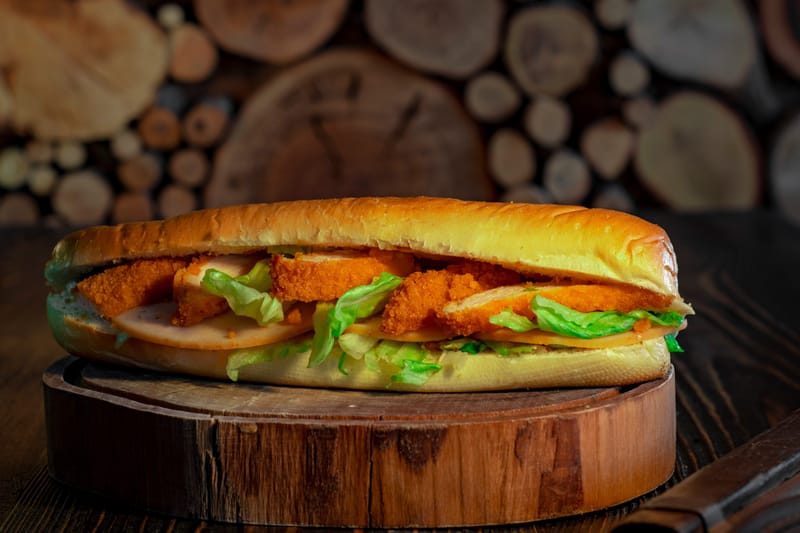 Spicy chicken sandwich with pickles